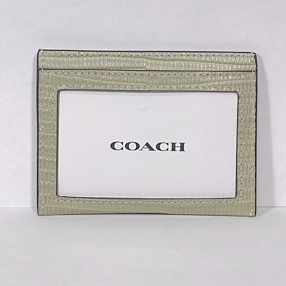NWT COACH SLIM ID CARD CASE IN LIZARD EMBOSSED LEATHER - Picture 2 of 9